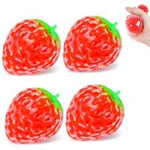 1/4/8/36个装挤压玩具，水果造型减压球，迷你挤压球，派对小礼物，圣诞礼物，复活节彩蛋填充物，皮纳塔填充物，多种款式和颜色可选 - 彩色 - 查看 18