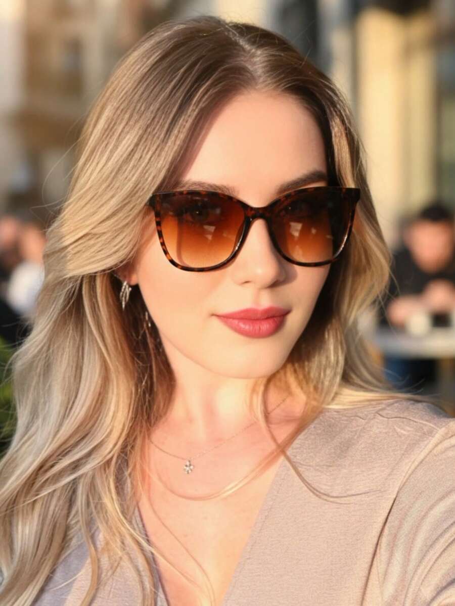 Women Fashion Glasses - Rust Brown - View 1