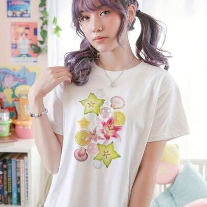 Juminocore , Beach Gyaru T-Shirt, Y2K Summer Shirt Coastal Vation Clogcotton20Camiseta de algodón clásico de 220 g - HOMBRE MUJER - Resistente. Apta para todo tipo de personas, ya sean mujeres o hombres. Tejido resistente de alta calidad apto para todas las estaciones, suave al tacto pero duradero. Tops transpirables. Conjuntos de otoño para mujer. Conjuntos de vacaciones para mujer. Disfraz de Año Nuevo para mujer.
