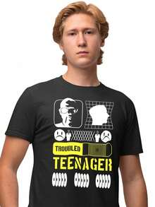 Men T-Shirts - 黑色 - 查看 2