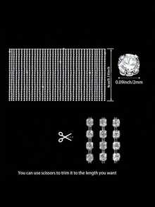 Rhinestone Fringe Rhinestone Fringe Belt Beaded Ribbon Diamond Tassel Chain For Jeans Clothing Accessories DIY Decoration - Clear - View 6