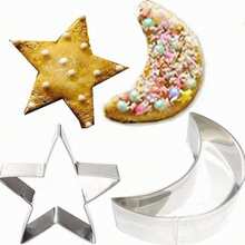 1pc/2pcs Optional Star Cookie Cutter Set, Star And Moon Cookie Cutter Shapes, Mini Moon Star Shaped Cookie Cutters For Baking Pastries, Fondant, Baby Shower, Wedding, Holiday Party Metal Cookie Cutters - Multicolor - View 6