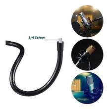 1 Unidad Soporte de Micrófono de Cuello de Ganso Profesional de Alta Calidad, Ajustable 360° con Diseño Flexible y Fijación Segura, Ligero Plegable y Portátil para Fácil Transporte y Almacenamiento, Material Duradero de Plástico y Metal Resistente, Sujetador para Mesas hasta 2.4 Pulgadas Ideal para Computadora Atril Escritorio de Enseñanza Mesa de Café, Perfecto para Cursos Online Grabación de Canto Creación Musical Podcast Transmisiones en Vivo Estudio en Casa Radiodifusión, para Músicos Streamers Estudiantes Profesores Viajes de Negocios - Negro - Ver 6