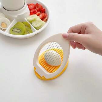 1 pieza Cortador de huevos multifunción, apto para huevos duros, Rebanador/Divisor/Picador/Cortador de huevos 2 en 1, Utensilio de cocina