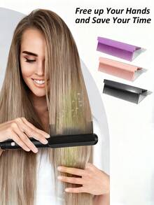 1pc Hair Straightener Accessories - Self-Adhesive Flat Iron Brush, High Temp Resistant Carbon Fiber, Portable Styling Tool For Salon & Home Use,Hair,Travel,Hair Products,Hair Tools,Hair Stuff,Barber,Barber Accessories,Barbershop,Hairdressing Equipment