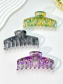 1 buc/3 buc/6 buc model geometric casual din plastic ABS (rășină ABS) 2025 agrafe de păr noi, vândute la preț redus, potrivite pentru pictură, plumeria, vacanță, călătorii, petrecere, ziua de naștere, birou, plajă, coafură de vacanță, set combinat cu gheare de păr, agrafe cu gheare pentru toate anotimpurile accesorii de păr de iarnă