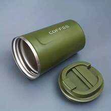 1 Double-Layer Stainless Steel Insulated Coffee Cup, Capacity 12.85 Ounces/17.25 Ounces, Leak Proof, Portable, Sealed Lid,Suitable For Outdoor Camping, Travel, Sports, Fitness, Car Use, Suitable For Hot And Cold Drinks, Perfect Gift For Valentine's Day, Mother's Day, Father's Day, Thanksgiving And Christmas - 黑色 - 查看 9