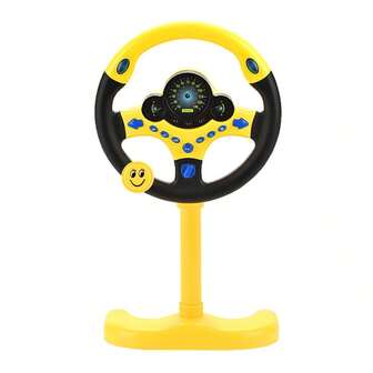 Children's Steering Wheel Toy With Hanging Base, Simulated Car Driving Game With Music, Rotatable Steering Wheel, Fun & Educational Steering Wheel Toy For Kids, Great Christmas/Back To School Gift (Plastic Material, Batteries Not Included)