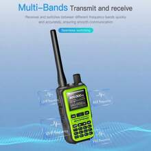 Baofeng UV-5R Mini Walkie Talkie con Bluetooth, programación de aplicaciones, multibanda, AM, copia inalámbrica de frecuencia, radio bidireccional de tipo C con doble PTT para radioaficionados - 5R Mini-Verde - Ver 2