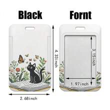 CX Lovely Kitten Manga Card Holder Badge Holder ID Card Lanyards Cell Phone Rope Key Lanyard Neck Straps Keychain Cats01 Bag Charms Car Teacher Friend Sister Gift Ideas