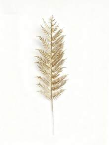 MEHELANY 4/1 pieza Decoración navideña Plantas artificiales Hojas doradas falsas, Tallos de plantas de hojas doradas artificiales de plástico simulación falsa para decoraciones del hogar, jardín, boda, fiesta, habitación, árboles de Navidad, coronas, arcos de boda, decoraciones de ramos de novia, adornos de manualidades con purpurina para regalos - Dorado - Ver 5