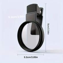 Smartphone Auxiliary Camera 52mm Clip On CPL Phone Camera Lens Filter Ultra Thin Circular Polarizer Filter For Smartphones Enhances Color Saturation And Reduces Glare Portable And Detachable Compatible With All Smartphones Polyester Material Smartphone Camera Accessories Fashionable Design High Quality Structure Gift For Women - Black - View 8