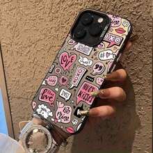 Fundas IMD Coloridas con Estampado Plateado para 16 Pro/15 Pro/14/13/12/11/XS/X//8/6s//Plus/Pro/SE, Regalo Perfecto de Cumpleaños para Novia/Novio/Amigo o Para Ti Mismo, Diseño Ligero Antideslizante y Protección de Aire Cushion de Alta Calidad17 17promax - Negro - Ver 3