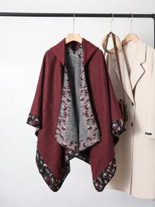 一件提花连帽斗篷，可作连衣裙穿着 - 彩色 - 查看 3