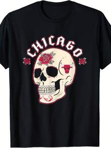 Halloween Floral Skull T-Shirt - 款式28 - 查看 1