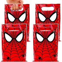 Marvel 10pcs/Set Red Spiderman Birthday Party Gift Bags Spider Theme Plastic Candy Bag Boy Loot Bag For Kids Birthday Party Favors Supplies Decor - Multicolor - View 2