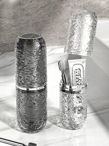 1/4 件装旅行牙刷盒，便携式牙刷杯盒，塑料牙刷收纳盒，适合旅行，方便携带，多用途，可放置牙刷和牙膏，也可作为牙刷杯、浴室装饰、秋季装饰、返校季用品。