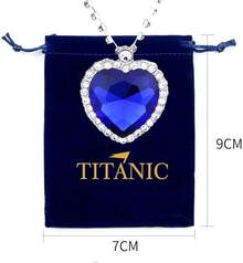 Heart The Ocean Simulated Blue Sapphire, Silver Necklace Pendants Jewelry  Jewelry Gifts For Woman2025 - 藍色 - 查看 4