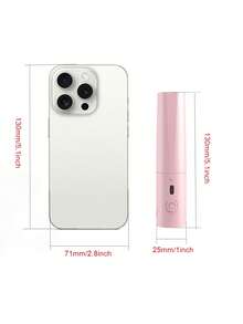 USB Powered Hair Straightener - Portable Travel Hair Straightener, Mini Hair Straightener, Ceramic Coating, Lightweight & Easy To Carry, Anti-Scald, Black - Baby Pink - View 3