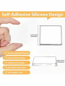 4 Stück/Set Anti-Rutsch Möbelgleiter, vielseitig einsetzbar, rutschfeste Möbelgriffe zum Reinigen, selbstklebende rutschfeste Möbelgleiter, Anti-Rutsch Hartholzboden Sofa Schützer, auch geeignet für Teppichbefestigung, Türpuffer, mit gewisser Stoßdämpfungswirkung (quadratisch)