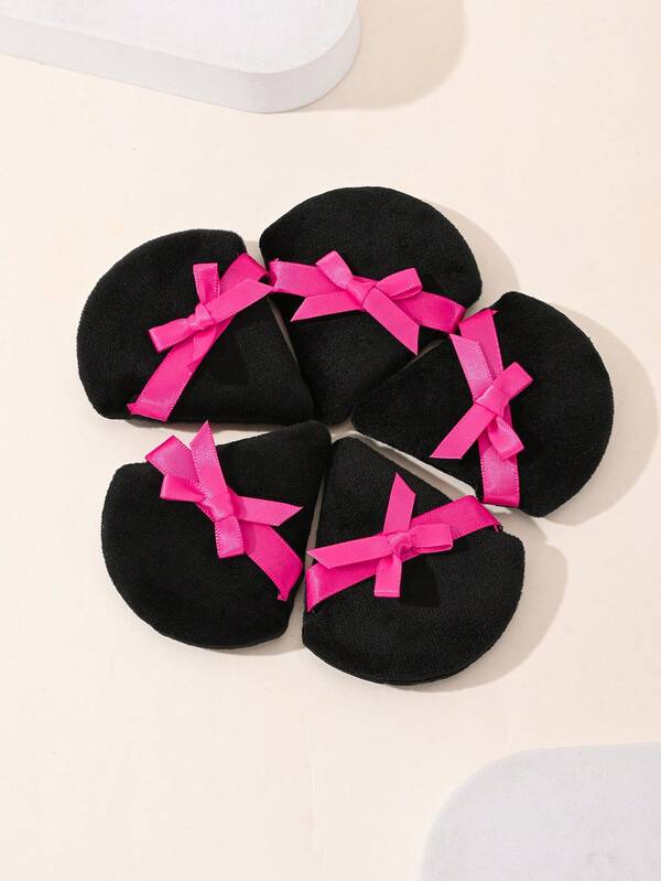 5pcs Butterfly Powder Puffs, Double-Sided Velvet Makeup Powder Puffs Suitable For Home And Makeup Artist Use (Triangle Shape)