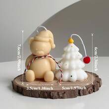 Vela perfumada artesanal em formato de árvore de Natal (6 x 5 cm) - Vela premium de cera de soja com aroma de árvore de Natal e urso, perfeita para decoração de Natal, arranjos de mesa, decoração de lareira, presentes para festas de fim de ano e lembrancinhas. A escolha ideal para criar um ambiente aconchegante e uma lembrança festiva. Presente perfeito para o Natal.