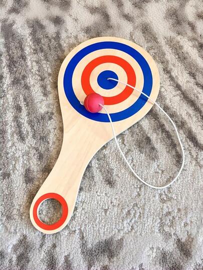 1pc Hand-Eye Coordination Skill Ball - Elastic Ball Paddle, Sensory Training Toss And Catch, Coordination And Motor Skill Development Interactive Toy, Christmas Gift, Family Interactive Game Toy, Party Toy