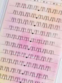 96pcs Cat Claw Segmented Lower Lash B Curl False Eyelashes, Natural & Realistic, Individual Cluster, Slouchy Daily Use, Suitable For Beginners - B - View 9