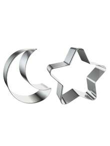 1pc/2pcs Optional Star Cookie Cutter Set, Star And Moon Cookie Cutter Shapes, Mini Moon Star Shaped Cookie Cutters For Baking Pastries, Fondant, Baby Shower, Wedding, Holiday Party Metal Cookie Cutters - Multicolor - View 13
