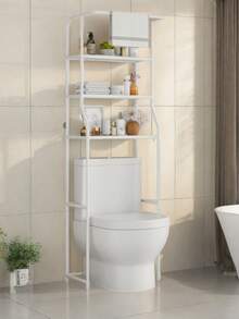 1pc Bathroom Over Toilet Storage Rack, Multi-Tier Floor Standing Bathroom Organizer Shelf, Toiletry Holder, No Drilling Required, Home Bathroom Storage Rack - Multicolor - View 4