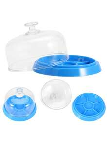 1pc 6-Compartment Watch Repair Dust Cover With Tray, Watch Movement Dust Cover, Moistureproof Anti-Dust Tray Storage Box For Watches Movement Parts, Watch Accessory Organizer