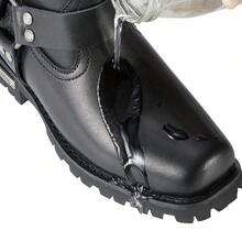 Women's 8in Harness Motorcycle Boots For Riding, Square Toe Biker Boots, Waterproof Black PU Leather Mid Calf Footwear - 黑色 - 查看 9