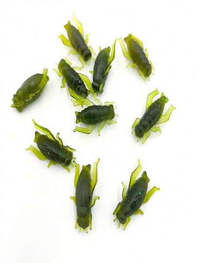 60pcs Bionic Cricket Soft Lure Baits, Versatile Micro Fishing Soft Worms Lures For Perch, Bass, Crappie And Other Freshwater Fish