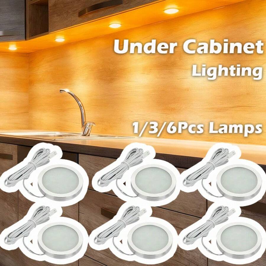 1/3/6pcs Touch Sensor LED Closet Lights - Adjustable Color Temperature LED Night Light, Warm/White Cabinet Light, USB Powered, Ultra-Thin Kitchen Table Lamp, Suitable For Kitchens, Bedrooms, Cabinets, Wardrobes, Stairs, Shoe Racks, Hallways - 彩色 - 查看 1