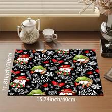 1 Stück Weihnachtsthema Untersetzer, Weihnachtsmuster saugfähige Abtropfmatte, Küchendekoration Kaffeemaschinen Matte, handgemachte Kaffeekanne Abtropfmatte, Küchenboden Matte, Esstisch Matte, Küchen Arbeitsplatten Geschirrtrockenmatte, Frühstücksmatte, hitzebeständige rutschfeste Trockenmatte, Diatomeenerde Trockenmatte, verbirgt Flecken, super saugfähige Küchenmatte, leicht zu reinigende Geschirrablage Matte, geeignet für Küche, Esstisch, Café, Bar, Feiertage, Partys, Heimdekoration, Weihnachtsgeschenke - Verschiedenfarbig - Übersicht 16