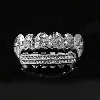 10 piezas de decoración de dientes de colmillo con cristales en forma de cruz, adecuado para uso en carnaval, unisex