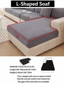 1 szt. Elastyczny pokrowiec na sofę, antypoślizgowy, z szenili, zakrywający całe siedzisko, odpowiedni na każdą porę roku, pogrubiony materiał, nadający się do prania w pralce, pyłoszczelny, przyjazny dla zwierząt, dekoracja do sypialni, biura, salonu, pasuje do sof w kształcie litery L i kanap 1/2/3/4-osobowych, jasnoszary