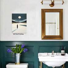 1pc Vintage Style Canvas Wall Art Decoration Large Abstract Landscape Painting Vintage Abstract Canvas Painting Art Print Wall Art Decoration For Living Room Wall Decoration Bedroom Bathroom Hallway Dining Room.Stretched And Framed Ready To Hang. - White - View 3