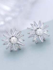 1 Pair Delicate Floral Earrings, Gentle & Fashionable Korean Style, Suitable For Daily Wear