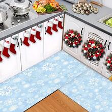 1pc Christmas Snowflake Pattern Floor Mat, Kitchen Floor Protective Pad, Comfortable Standing Mat, Living Room Bedroom Bathroom Laundry Office Area Rug, Home Decor Indoor