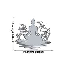 1pc Buddhist Zen Meditation Person Metal Cutting Die, Suitable For Scrapbooking Decoration, DIY Scrapbooking Paper Art, Embossing Craft, Handmade Crafts And Card Making, Greeting Card Metal Cutting Die - Silver Gray - View 7