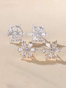 1 Pair Delicate Floral Earrings, Gentle & Fashionable Korean Style, Suitable For Daily Wear