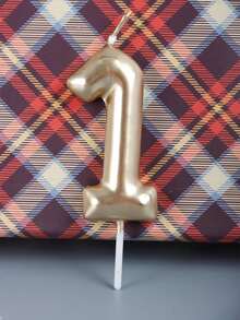 Gold Number Birthday Cake Candles, Metallic Wax Cake Decorations For Birthday, Anniversary, Gender Reveal, Bachelorette Party, Graduation - Princess Theme, No Feathers, Multipurpose Celebration Candles, No Electricity Required, Birthday Candles, Birthday Decorations, Happy Birthday, Room Decor - Gold - View 4