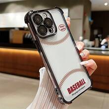 Funda de Teléfono Transparente y Suave a Prueba de Golpes con Patrón de Béisbol para 17 16 15 14 13 12 11 Pro X XR XS 8 Plus - Colores mixtos - Ver 5