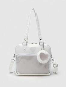 Borsa da scuola giapponese stile Harajuku minimalista Y2K, trasparente, multifunzionale, borsa a tracolla casual alla moda per ragazze