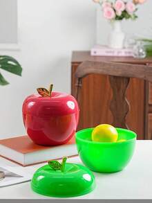 1 szt. Dekoracyjny słoik/pojemnik do przechowywania w kształcie jabłka, taca do serwowania przekąsek/ciasteczek/owoców, odpowiedni na święta, imprezy, wystrój domu - Wielokolorowe - Zobacz 8