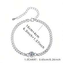 A 925 Silver 1 Carat Moissanite Round Bubble Bracelet, A New Fashiond, Versatile European And American Men's And Women's Couple Bracelet, Suitable For Weddings, Seaside Vacations, Valentine's Day, Christmas, Thanksgiving, Halloween, Mother's Day, New Year's Day, Birthday, Anniversary Gift, Jewelry For Daily Wear, Parties, Banquets, With Gift Box