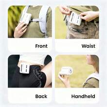 Nouveau ventilateur de taille, ventilateur portable avec 3 vitesses de vent, convient pour la randonnée, la course et autres activités extérieures - Blanc - Voir 8