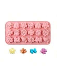 1pc Autumn Silicone Chocolate Mold, 3D Stereoscopic Design With Maple Leaf, Acorn And Pumpkin Patterns, 36 Cavities, Suitable For Thanksgiving, Harvest Theme Candies, Puddings, Jellies - Multicolor - View 9