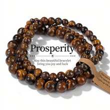 1pc 4mm, 6mm, 8mm Natural Stone Beaded Bracelet, Can Be Stacked, Includes Tiger Eye, Turquoise, Agate, Helps Boost Courage And Wisdom, Fashionable Jewelry For Women, Suitable For Daily Wear And Festivals - Multicolor - View 5